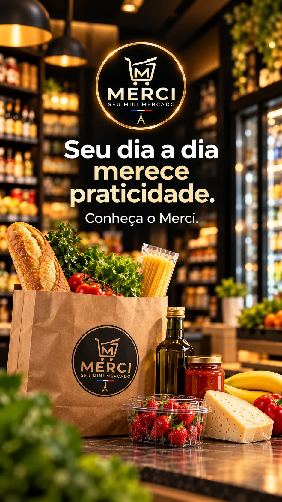 Seleção de produtos e experiência do Merci Seu Mini Mercado
